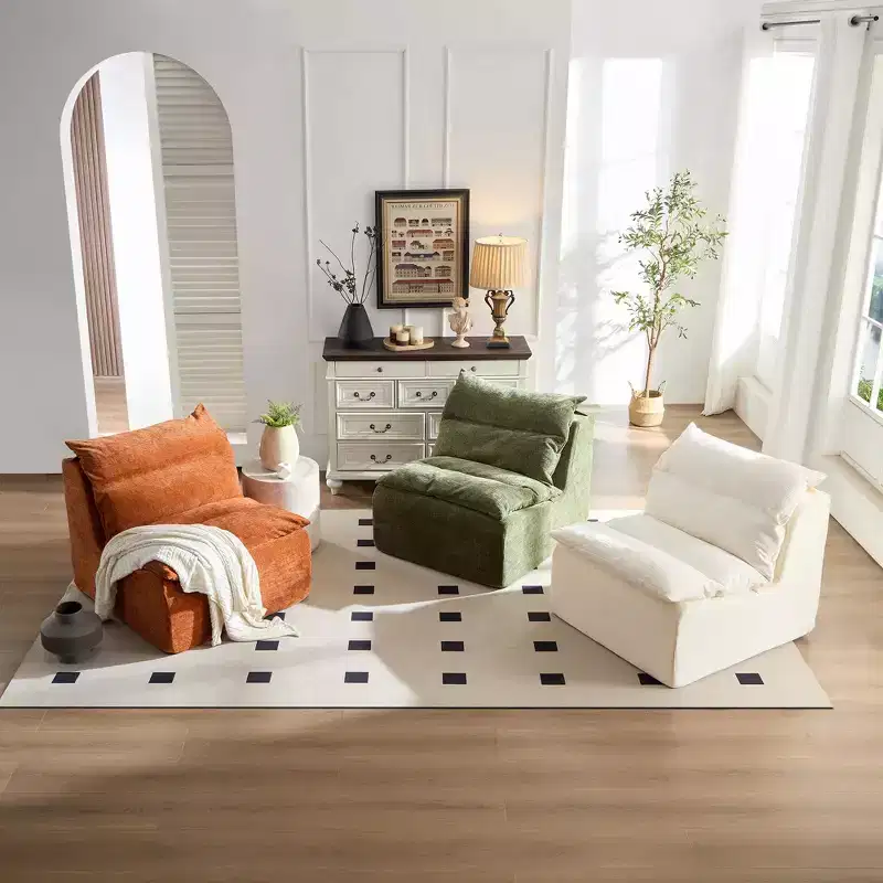 Armless Pure Foam Single Sofa Chair with Cushion