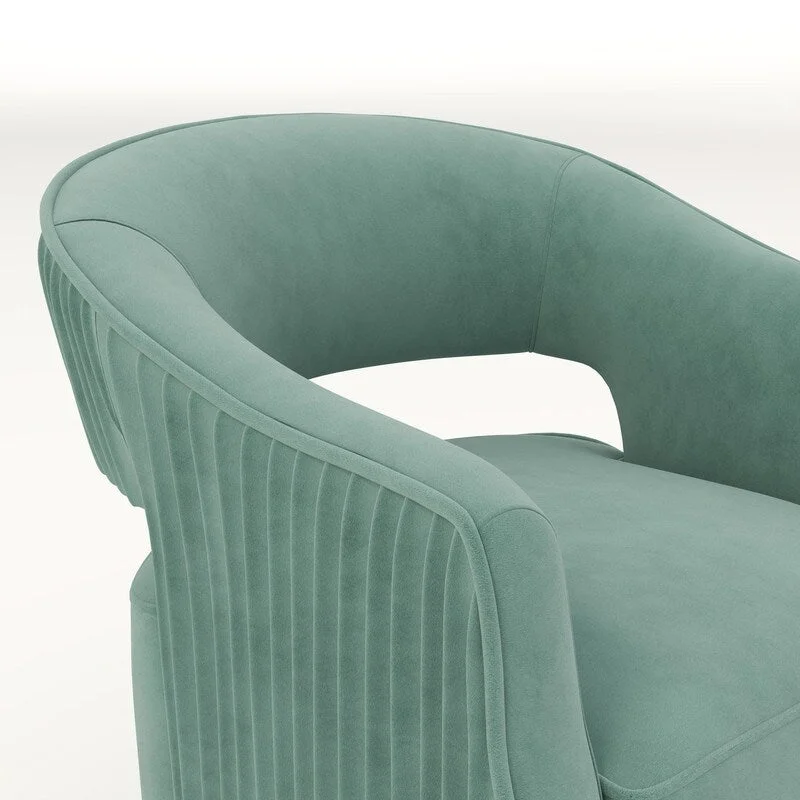 SEYNAR Modern Glam Velvet 360 Degree Swivel Open-Back Accent Armchair