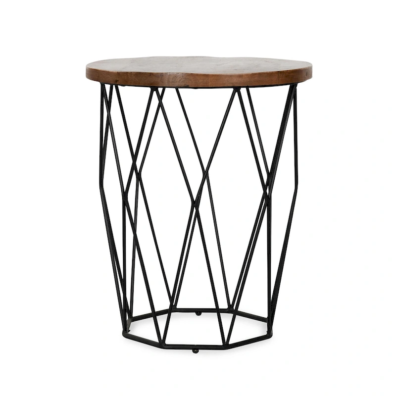 Chester Geometric Round Side Table by Kosas Home - 24Hx20Wx20D