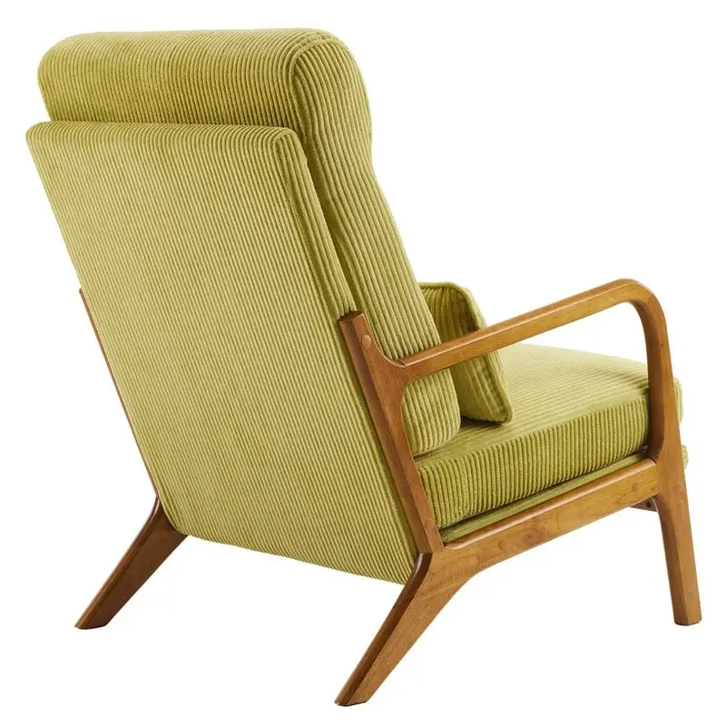 High Back Solid Wood Armrest Backrest Leisure Chair Accent Chair