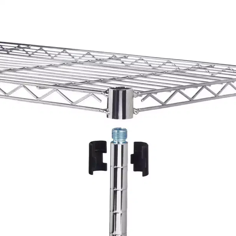 4-Tire Steel Rack Metal Shelf Adjustable Unit Garage Kitchen Storage,Chrome