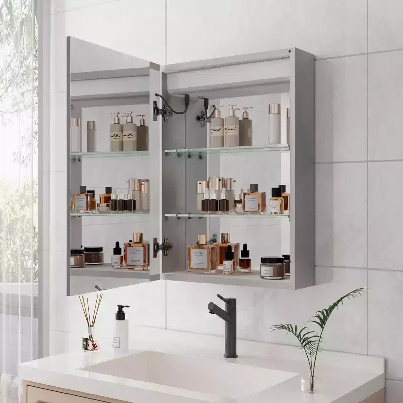 28x20 Inch LED Bathroom Medicine Cabinet with Lights and Mirror, Lighted Medicine Cabinet with Defogger