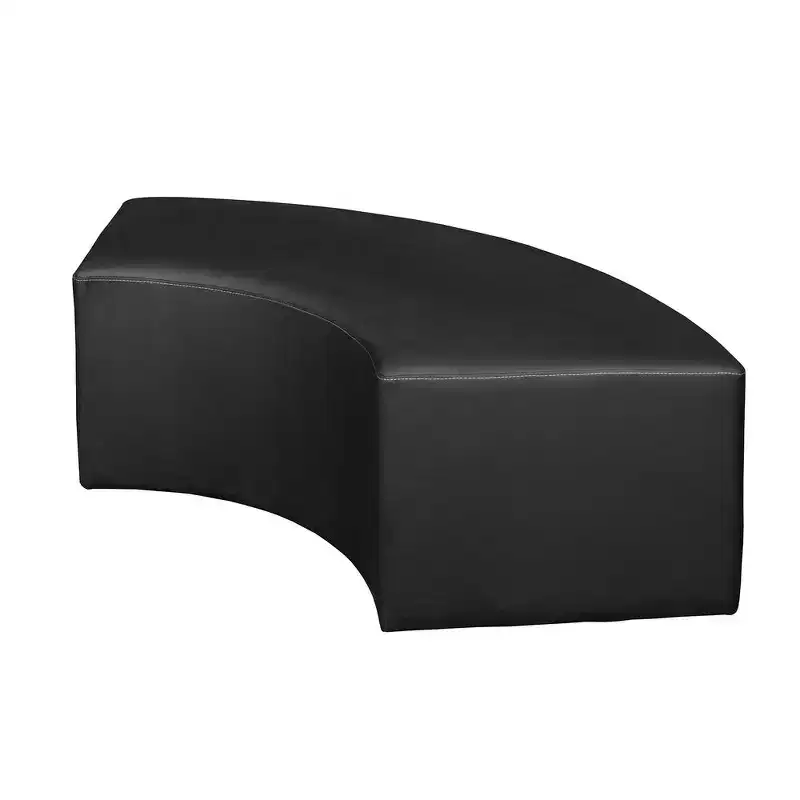 Curved Semi-Circle Ottoman, Plush Vinyl Upholstered Bench Seat for Living Room & Lounge
