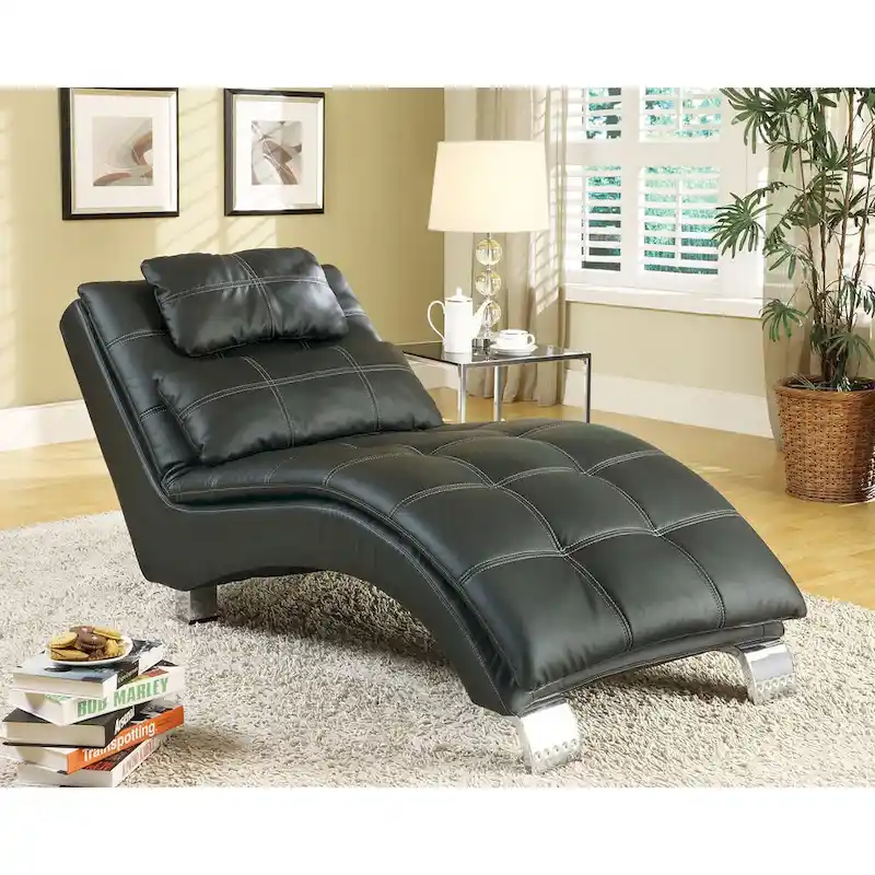 Isley Upholstered Chaise with Arched Base