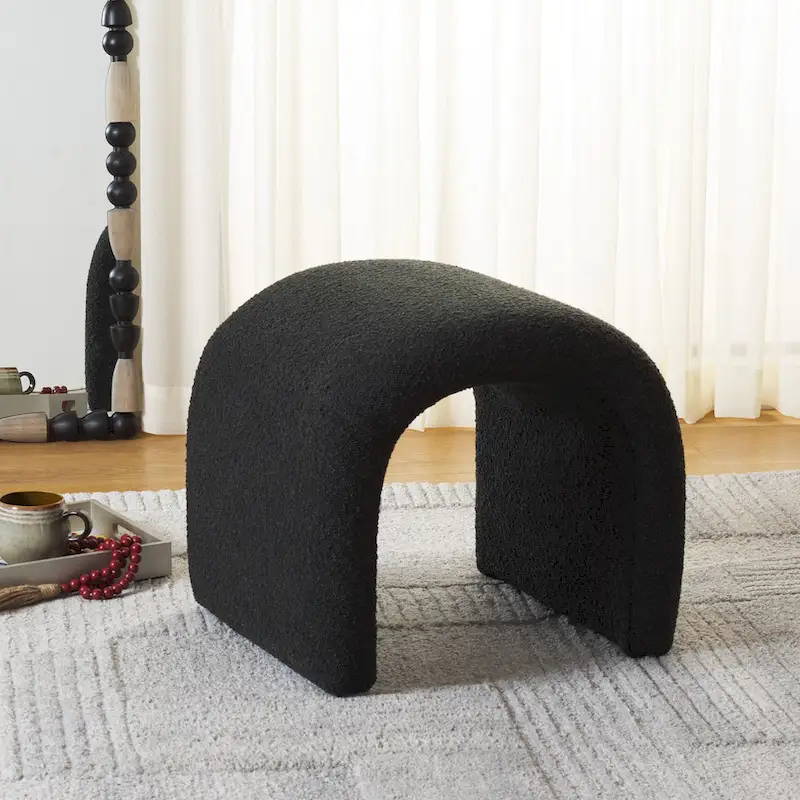 SAFAVIEH Alize Curved Waterfall Velvet Ottoman