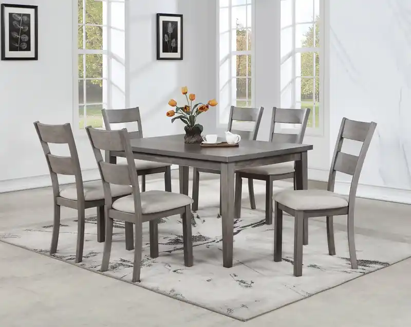 Dining Chair with Polyester Fabric, Ladder-Back