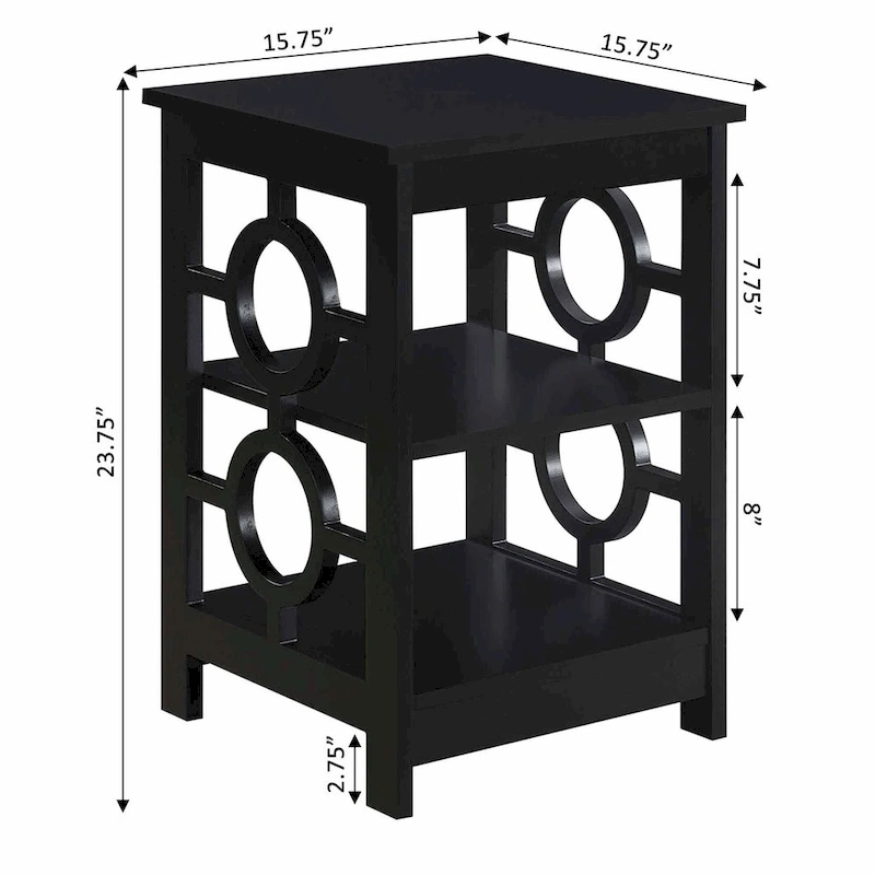 Convenience Concepts Ring End Table with Shelves