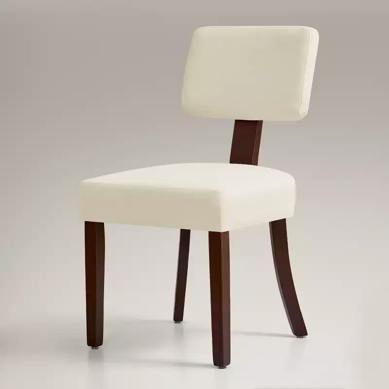 Subrtex Farmhouse Rattan Dining Room Chairs Set of 2, Linen Upholatered Kitchen Chairs for Dining Table, Mid Century Modern Accent Chairs, Brown