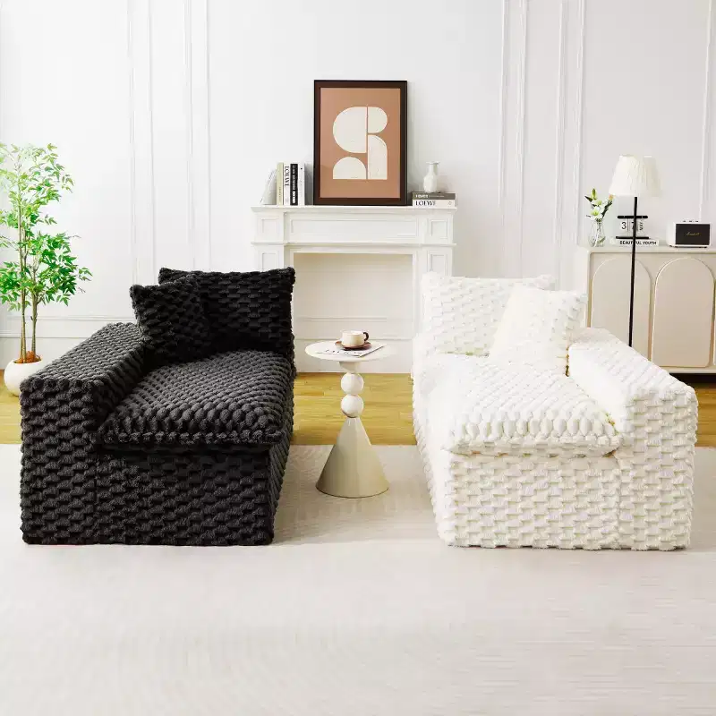 Modern Color-Blocked Modular Sectional Sofa, Deep Seat Turtle Velvet Cloud Sofa for Living Room, Bedroom, or Apartment-Panipeachy