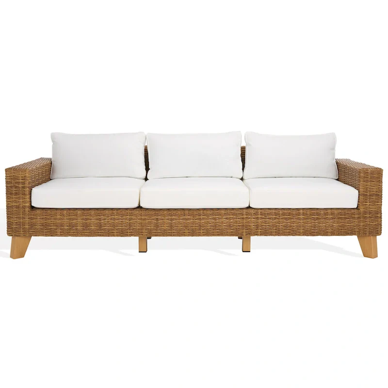 Safavieh Couture Margarita Wicker Patio Sofa - 95Wx34Dx27H