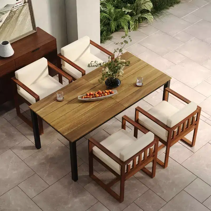 Christopher Knight Home Valoria 5 pcs Acacia Wood Slat Panel Dining Set