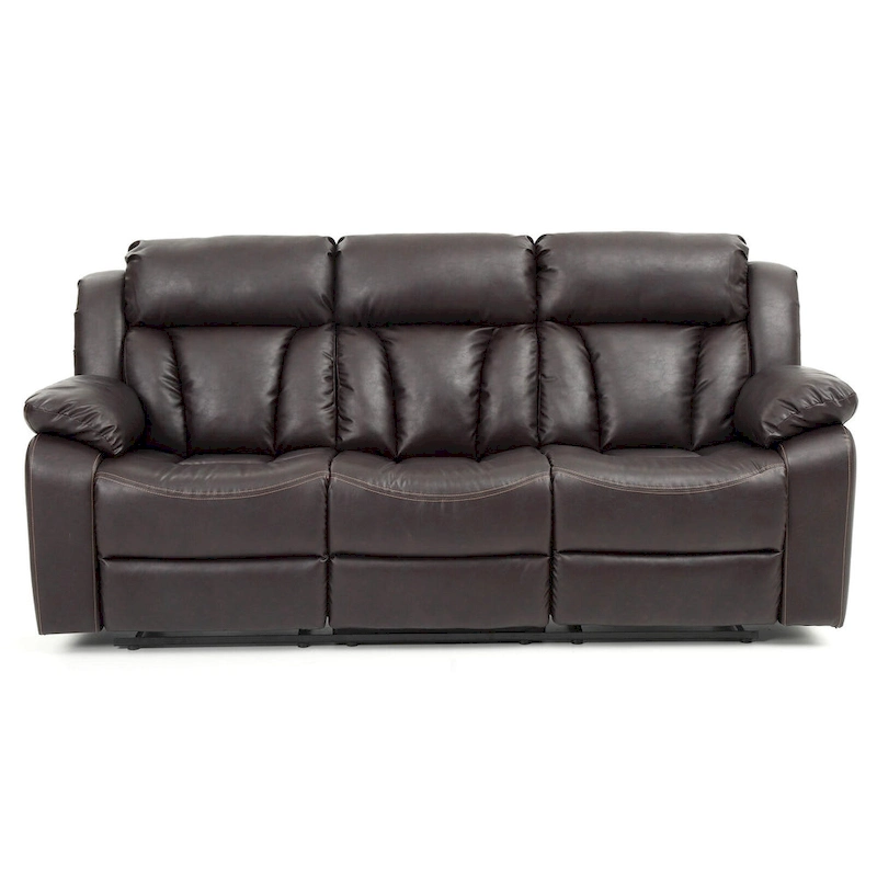 Daria 85 in. W Flared Arm Faux Leather Straight Reclining Sofa - 37L x 85W x 41H