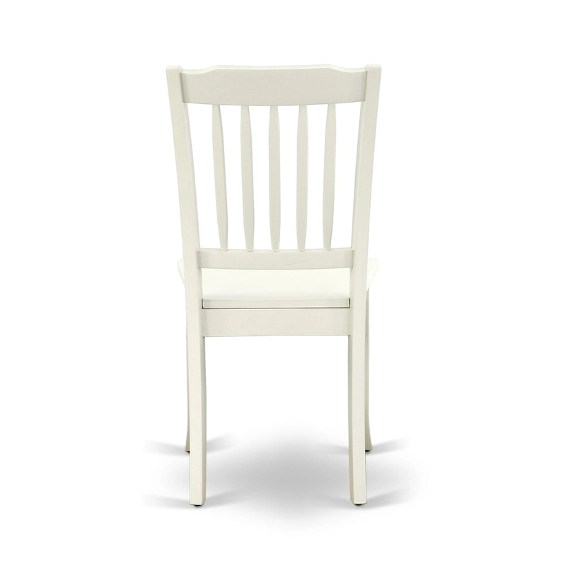 East West Furniture Kitchen Table Set- A Round Dining Table and Dining Room Chairs, Linen White (Pieces Options)