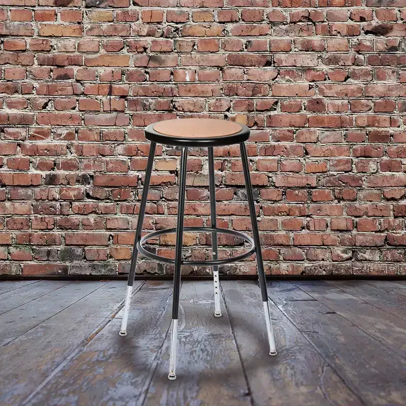 Adjustable Heavy Duty Steel Barstool Black