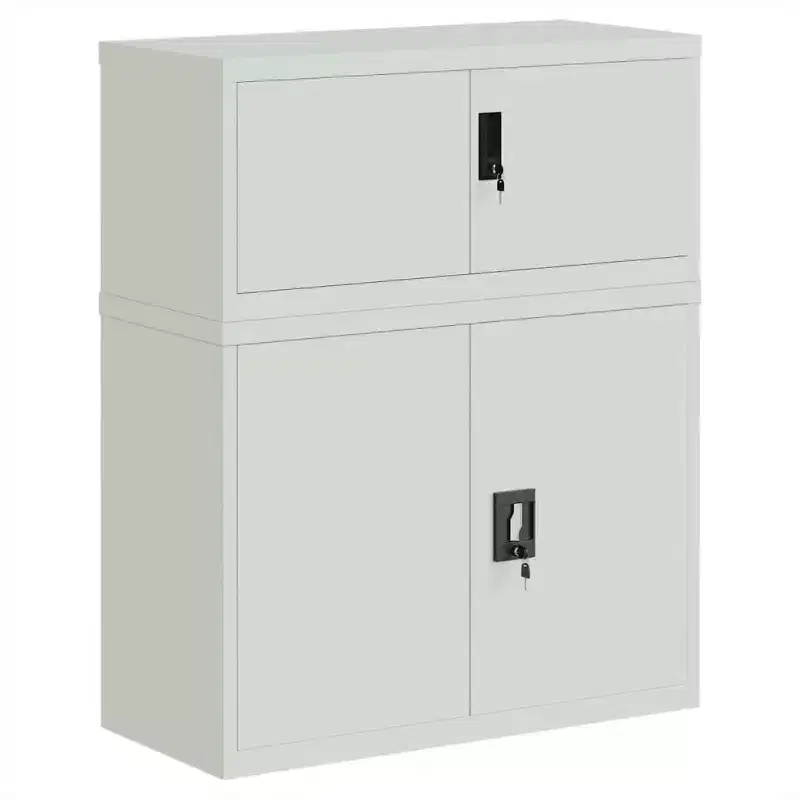 vidaXL File Cabinet Light Grey Powder-Coated Steel 35.4 x 15.7 x 43.3 in