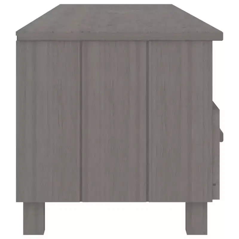 Light Gray Pine TV Stand/Console Sideboard - 62.2 x 15.7 x 15.7 in | Solid Wood, MDF | 3 Drawers, 3 Compartments