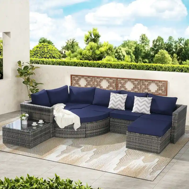 Outdoor Patio Sofa Set for Poolside Relaxation and Entertainment