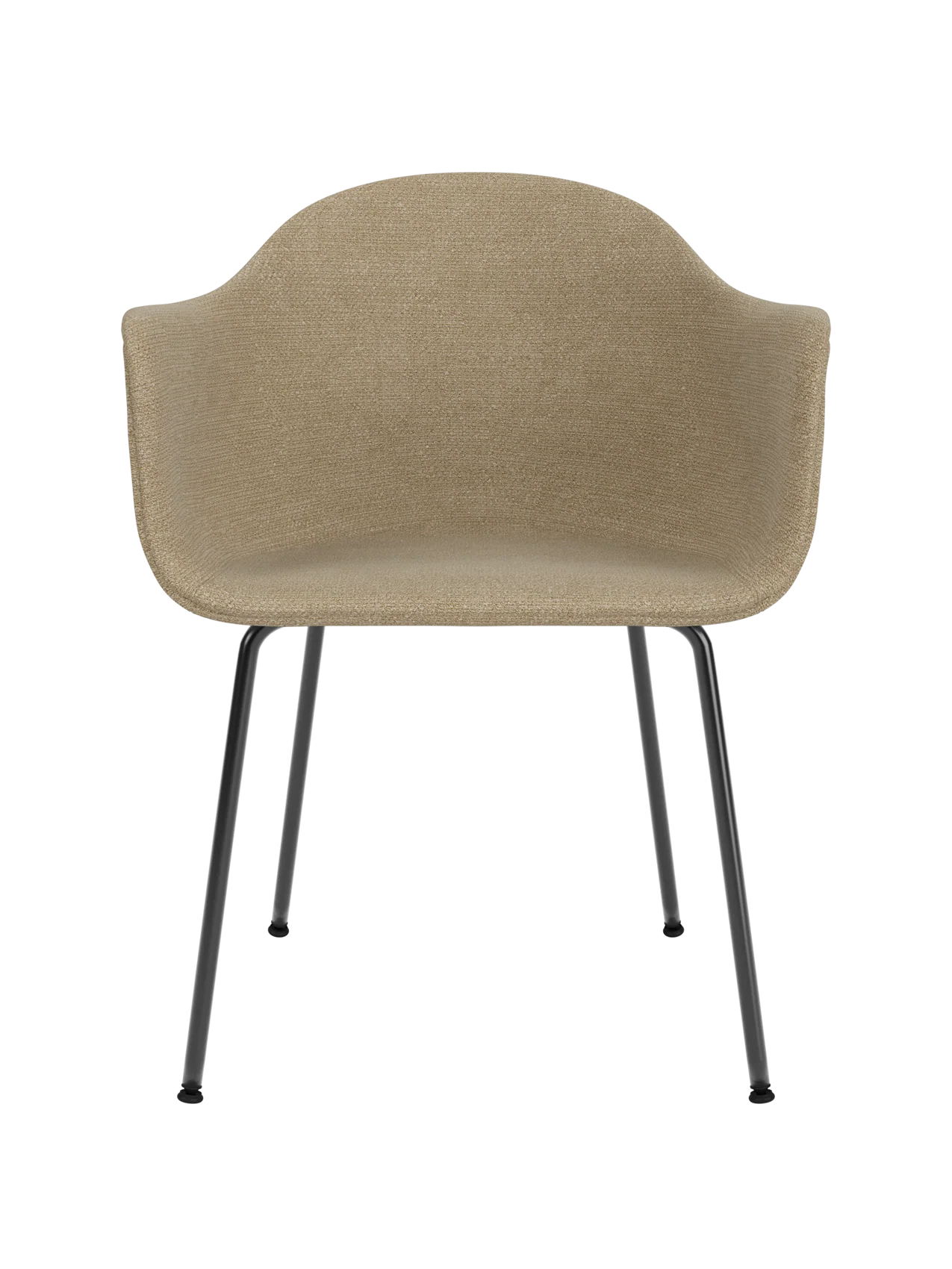 Contemporary Upholstered Dining Chair Black Steel Base with Ergonomic High Backrest for Dining Room & Office