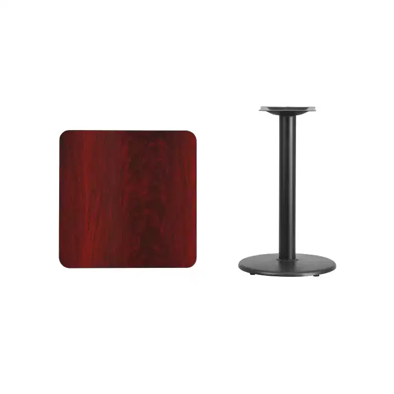 Flash Furniture 24'' Square Laminate Table Top with 18'' Round Table Height Base