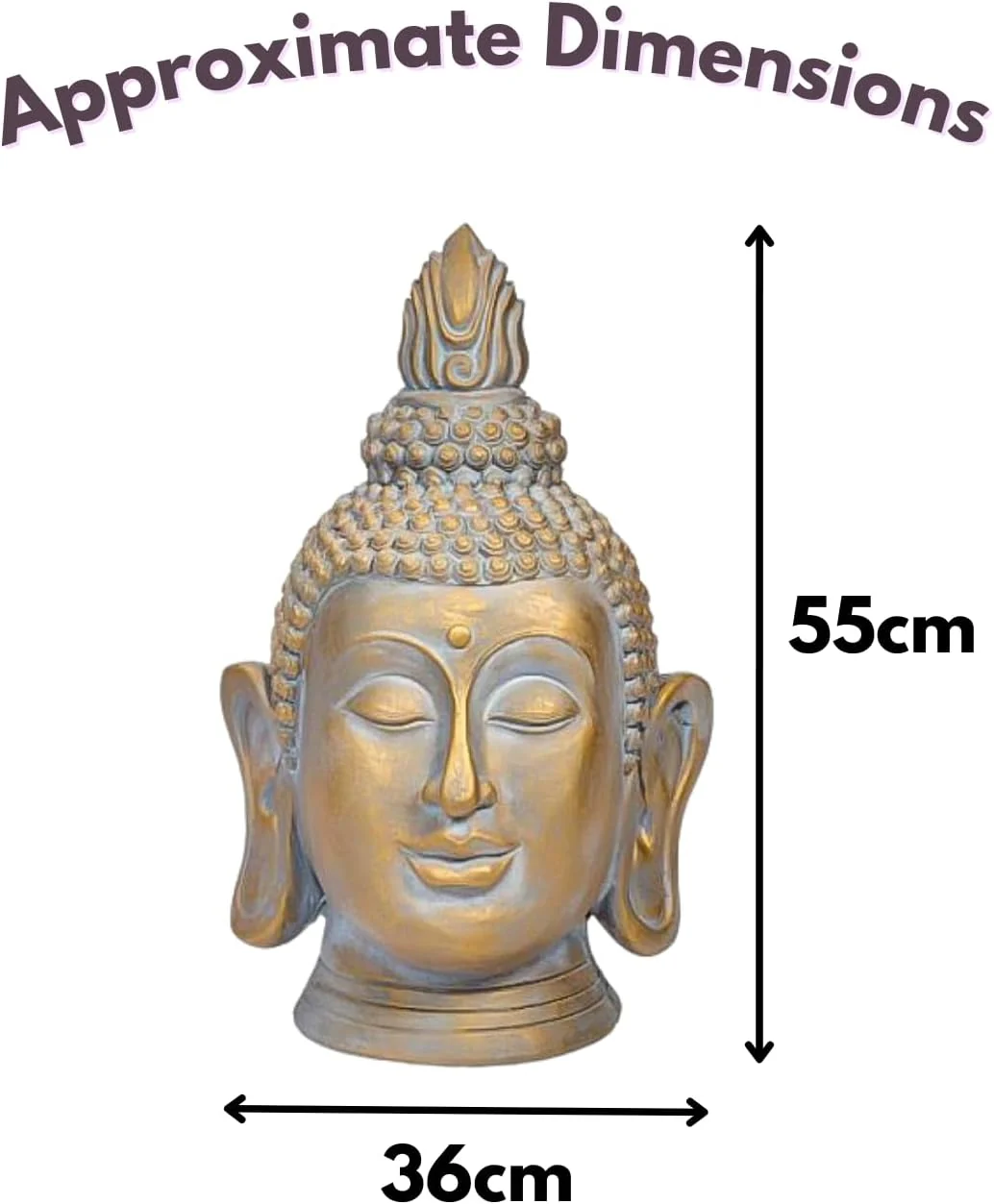 Buddha Garden Statue 50cm Resin Buddha Head Ornament