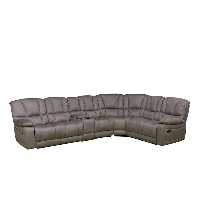 Vanity Art Gray Microfiber 5-Pieces Reclining Loveseat with Console Living Room Set Recliner Sofa