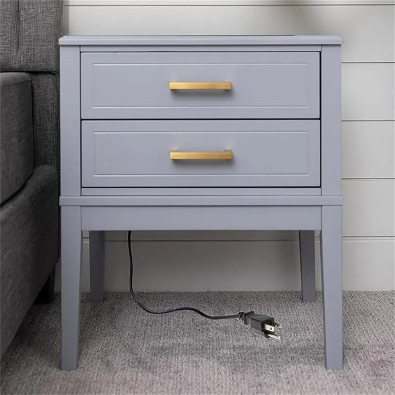 Nightstand with Drawers and Charging Station