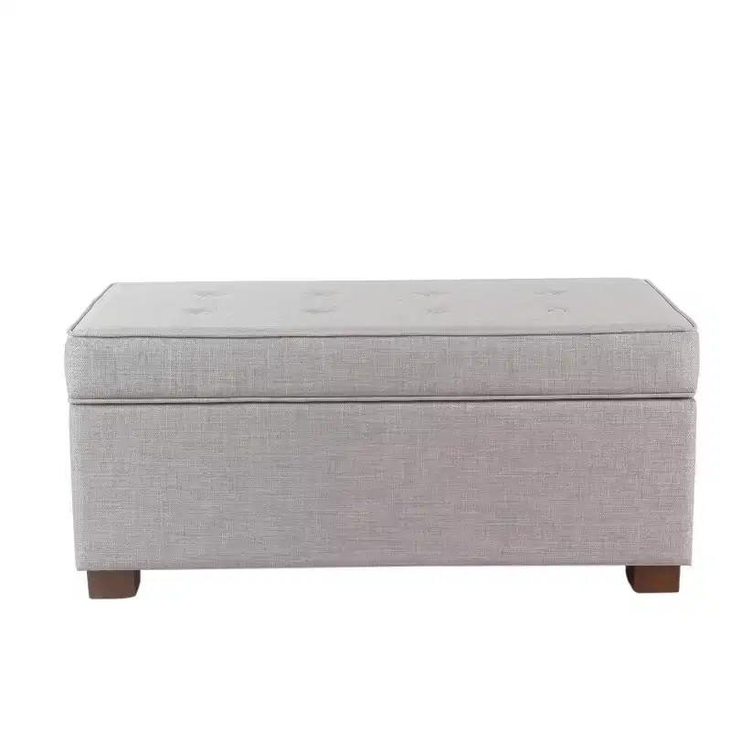 Tufted Top Storage Ottoman - Gray - ™ Upholstered Rectangular Furniture with Lid