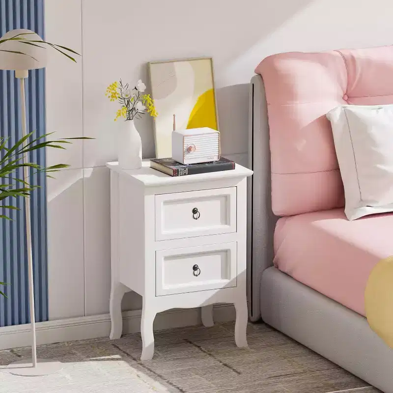 VINGLI Nightstands Set of 2, Tool-Free Setup Nightstand, Easy & Quick Install Small Bedside Tables, Girls Nightstand, Side Table