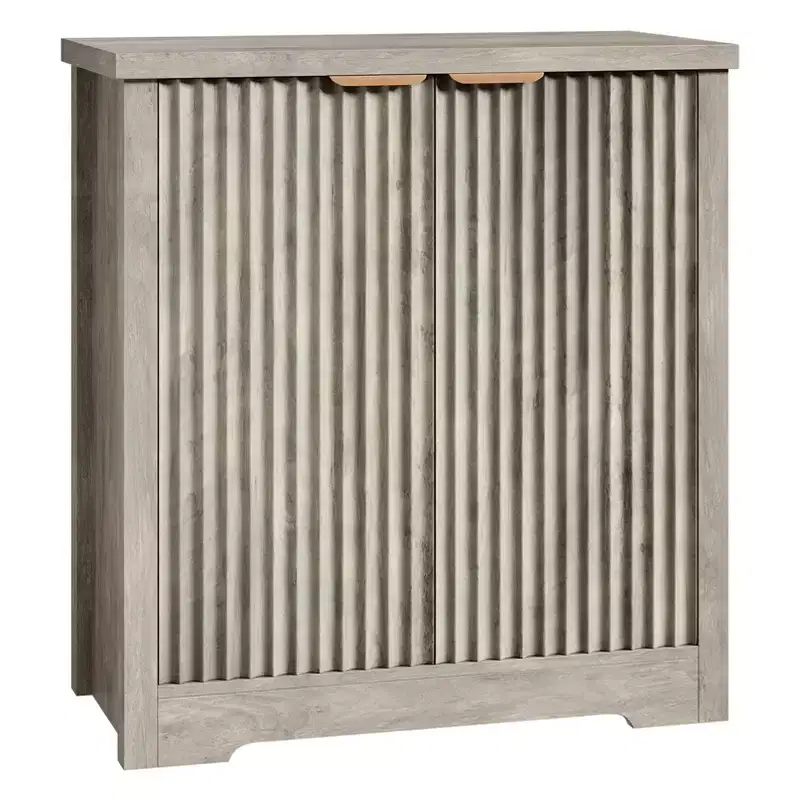 Modern Fluted Wood Buffet Sideboard Cabinet with Doors and Shelves, Stylish Console Table for Living Room, Dining Room & Hallway
