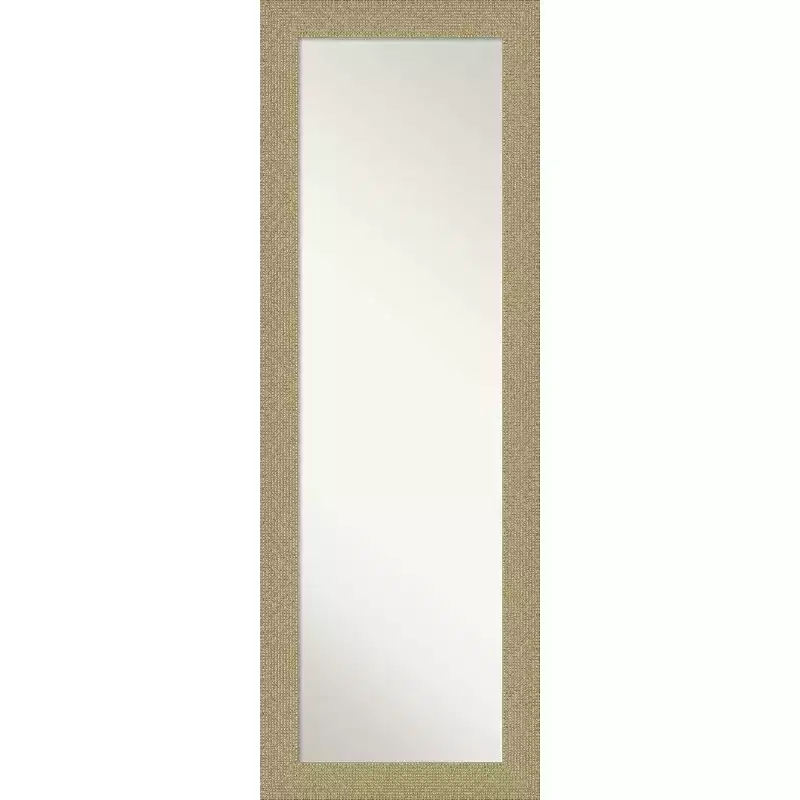 18" x 52" Non-Beveled Mosaic Gold Full Length on The Door Mirror : Hangable, Polystyrene Frame