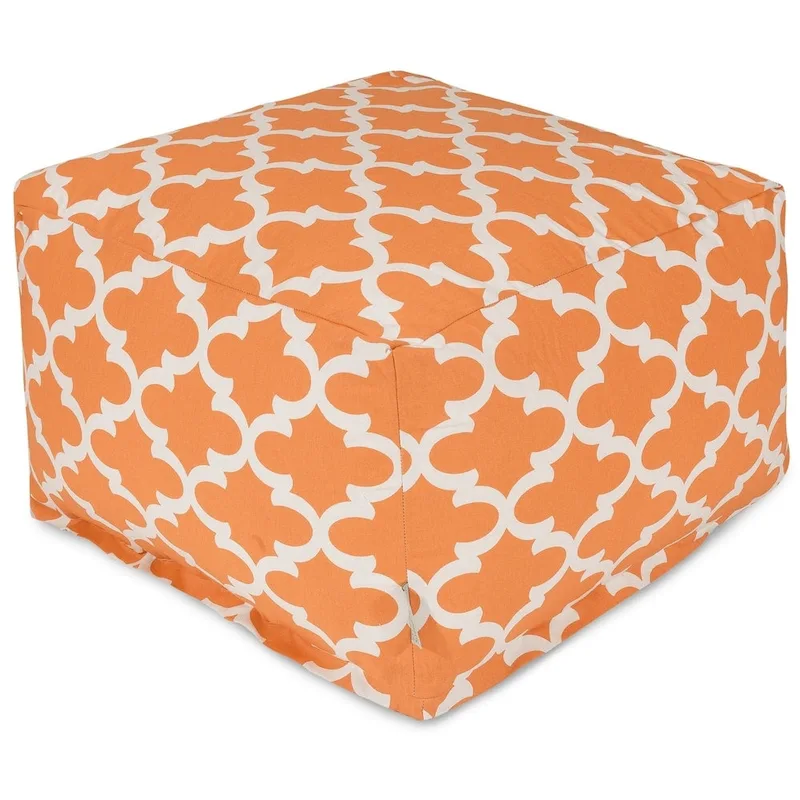 Indoor/Outdoor Trellis Ottoman Pouf 27x27x17