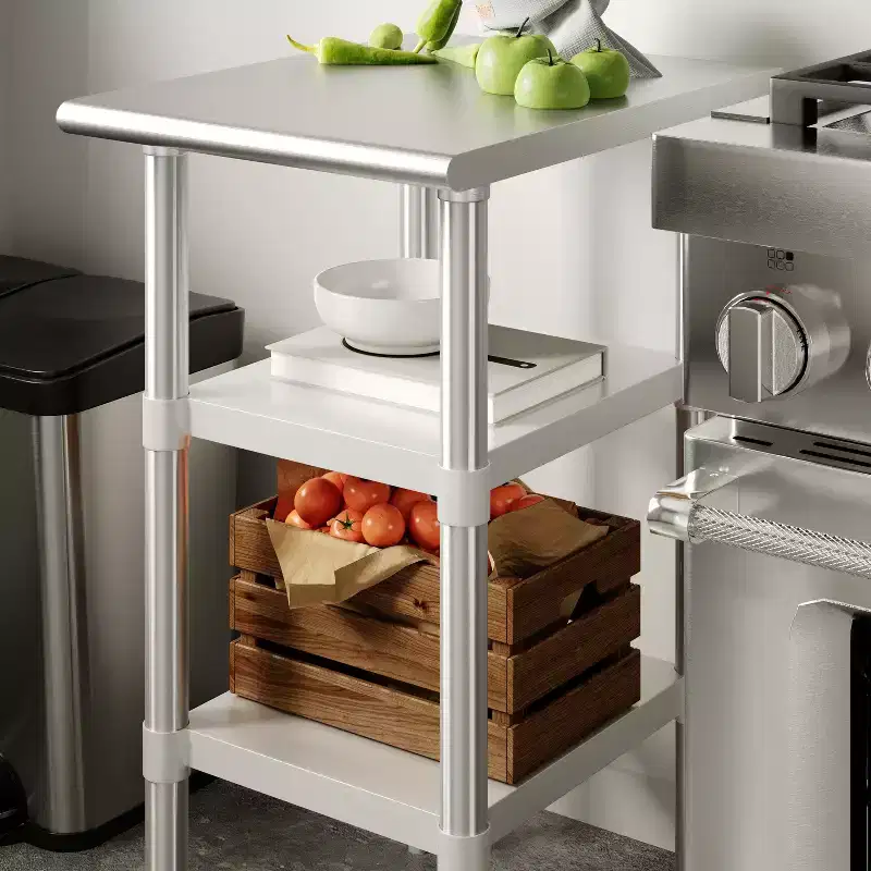 Galvanized Under Shelf for Prep and Work Tables - Adjustable Lower Shelf for Stainless Steel Tables