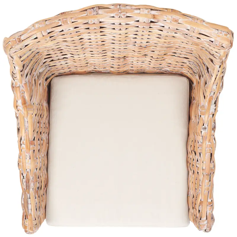 SAFAVIEH Cheryle Wicker Washed Brown Wingback Arm Chair (Fully Assembled) - 26 W x 23 D x 34 H - 26Wx23Dx34H