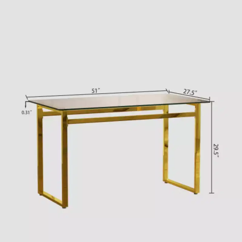Minimalist Glass Dining Table for 4-6, Tempered Glass & Chrome Legs, Multi-Use for Home