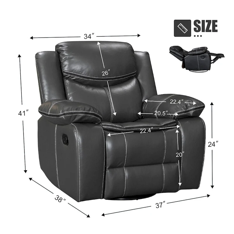 Recliner Rocking Chair With 360 Degree Swivel Recliner