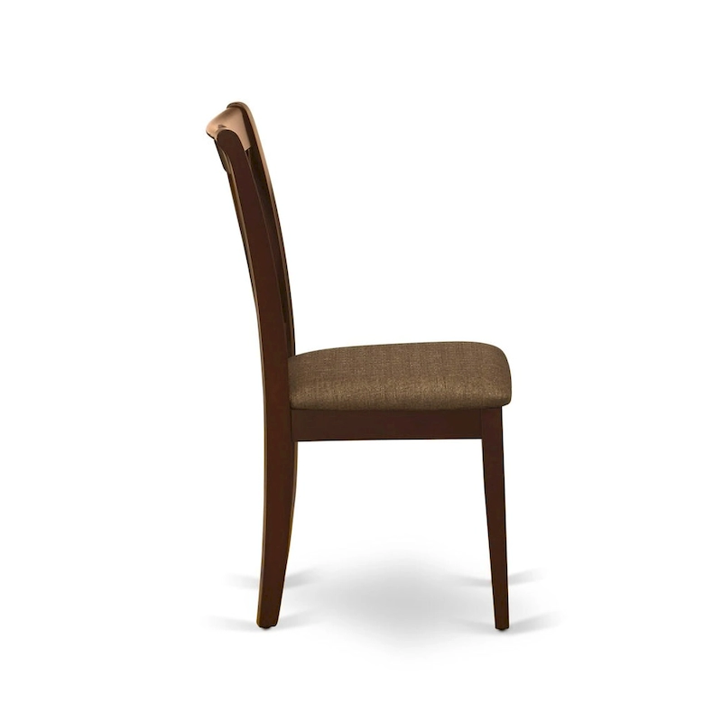 East West Furniture 3 Piece Dining Table Set- a Round Kitchen Table with Pedestal and 2 Dining Chairs, Mahogany(Seat Options)