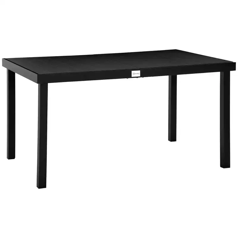 Outdoor Dining Table for 6 Person, Rectangular Patio Table, Aluminum Metal Legs for Garden, Lawn, Patio