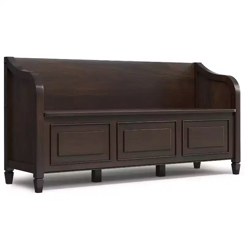 Hampshire SOLID WOOD 56 inch Wide Traditional Wide Entryway Storage Bench