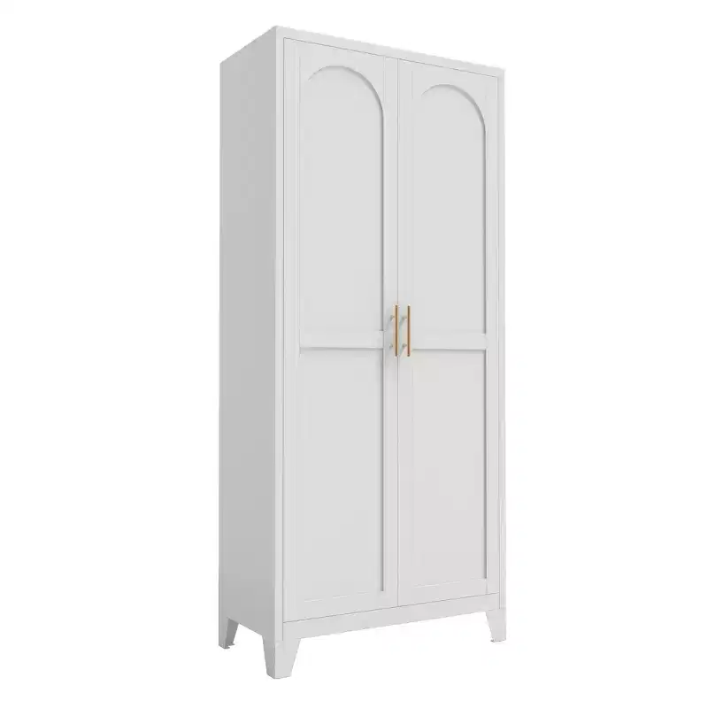 Homy Casa 4-Door Storage Cabinet with Cane Panels and Adjustable Shelves for Living Room, Dining Room, or Entryway, Black and Natural