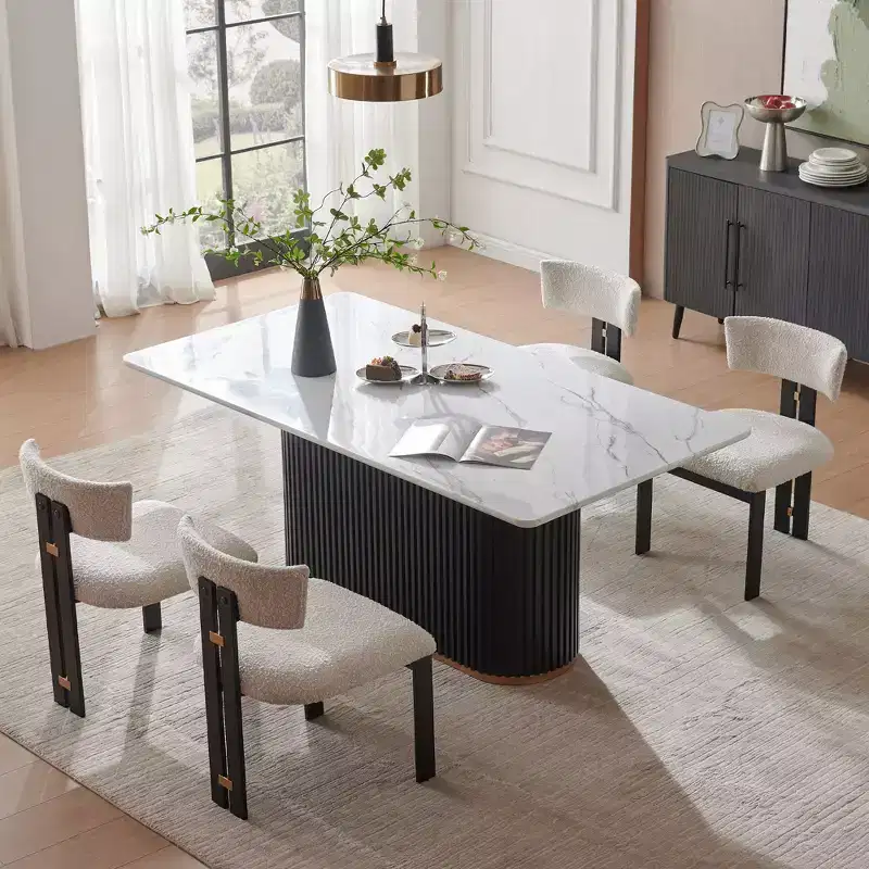 Beige Faux Marble Coffee Table - 33 Sintered Stone Top & Solid Wood Base, Modern Style Round Coffee Circle Table for Living Room- Morden Fort