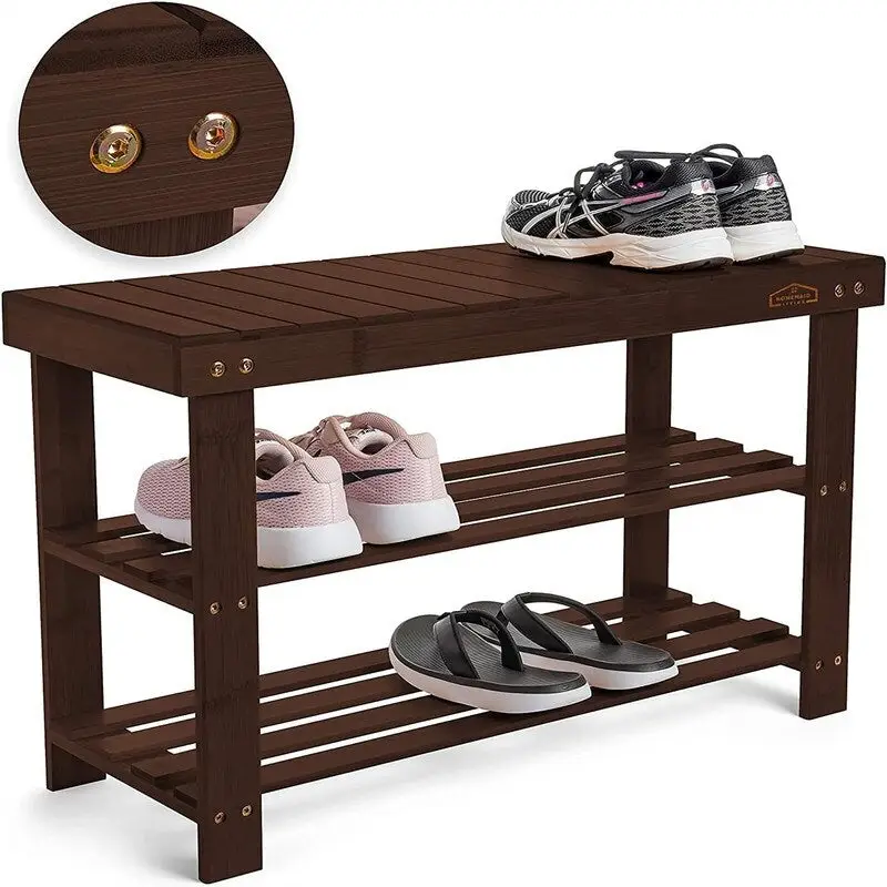 3 Tier Shoe Rack Small Bench - 11D x 27.6W x 17.7H
