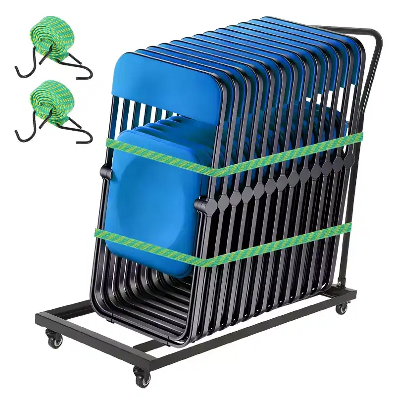 Folding Chair Rack, 300 LBS Capacity, L-Shape Vertical Folding Chair Cart for 25 Chairs,Heavy-Duty Metal Chair Storage Dolly