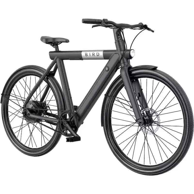 Bird Adult A Frame 28" Step Over Electric Hybrid Bike - Black: Aluminum Frame, 20 mph Max Speed