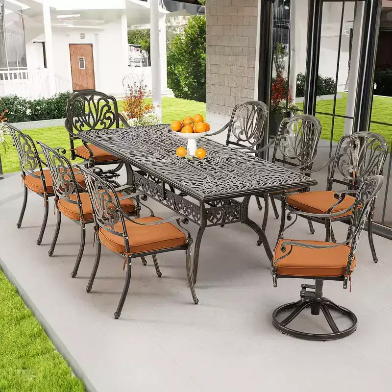 EROMMY 8 - Person Rectangular Outdoor Dining Set with Cushions
