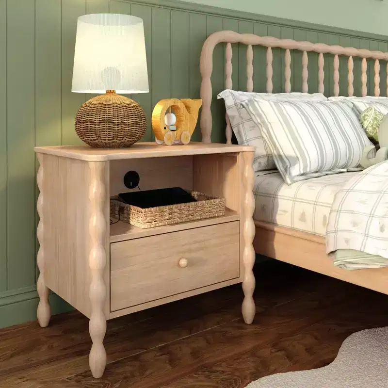 Jenny Lind Cubby Nightstand with 1 Drawer & Electrical Outlet