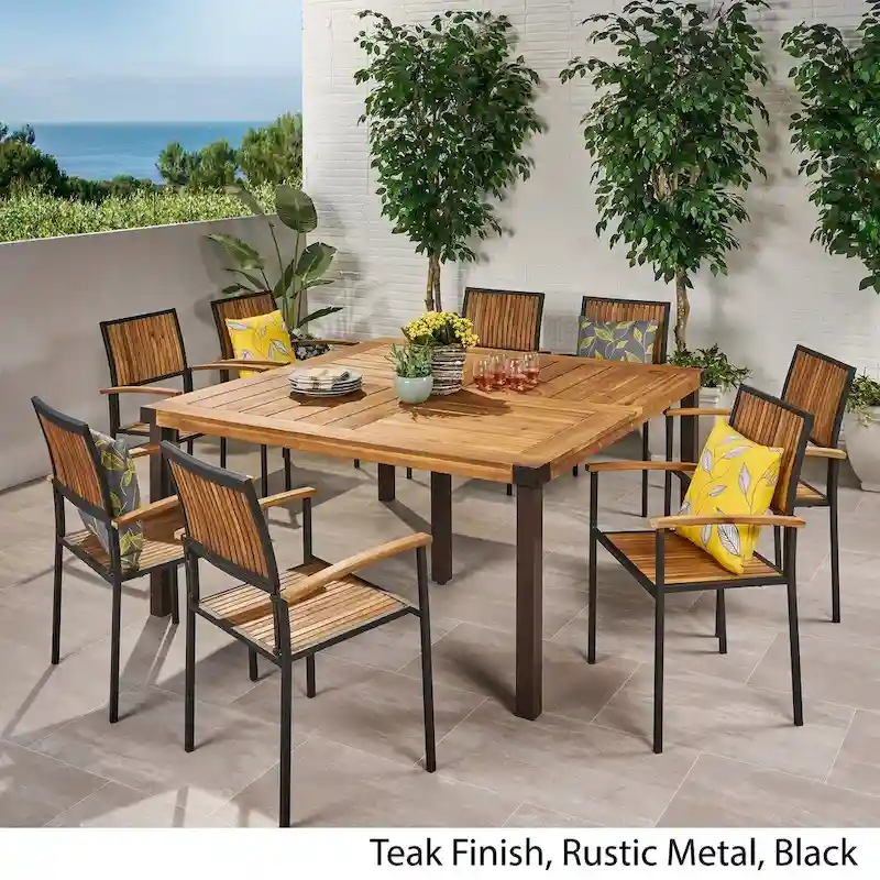 Lankershim Outdoor 8 Seater Acacia Wood Dining Set by Christopher Knight Home