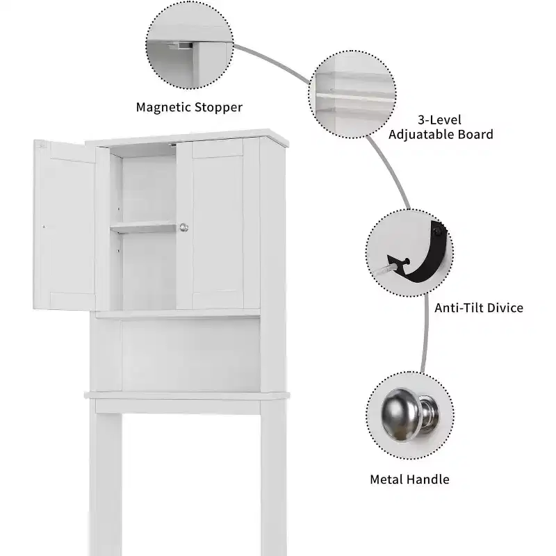 Dcolora Over The Toilet Storage Cabinet(White)