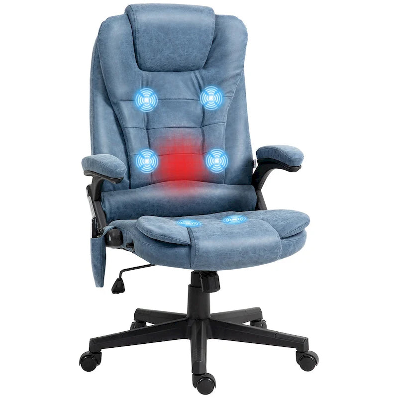 High Back Vibration Massage Office Chair with 6 Vibration Points, Beige