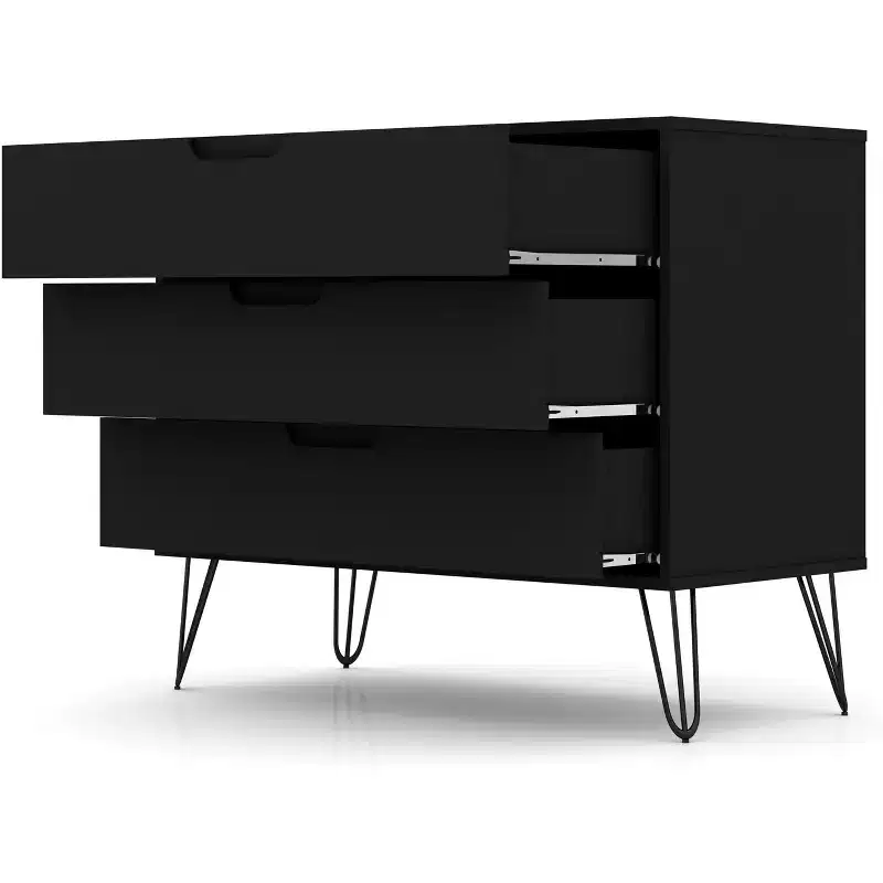Rockefeller 35 Dresser in Black (3-Drawer)