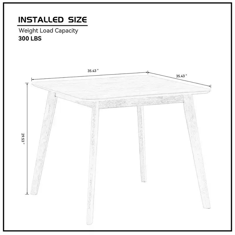 Wood MDF Square Dining Table 35.43